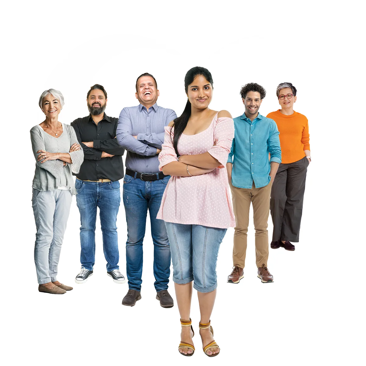 A diverse group of people standing within the Healthy Lifestyles heart — free support to increase physical activity across Warwickshire.