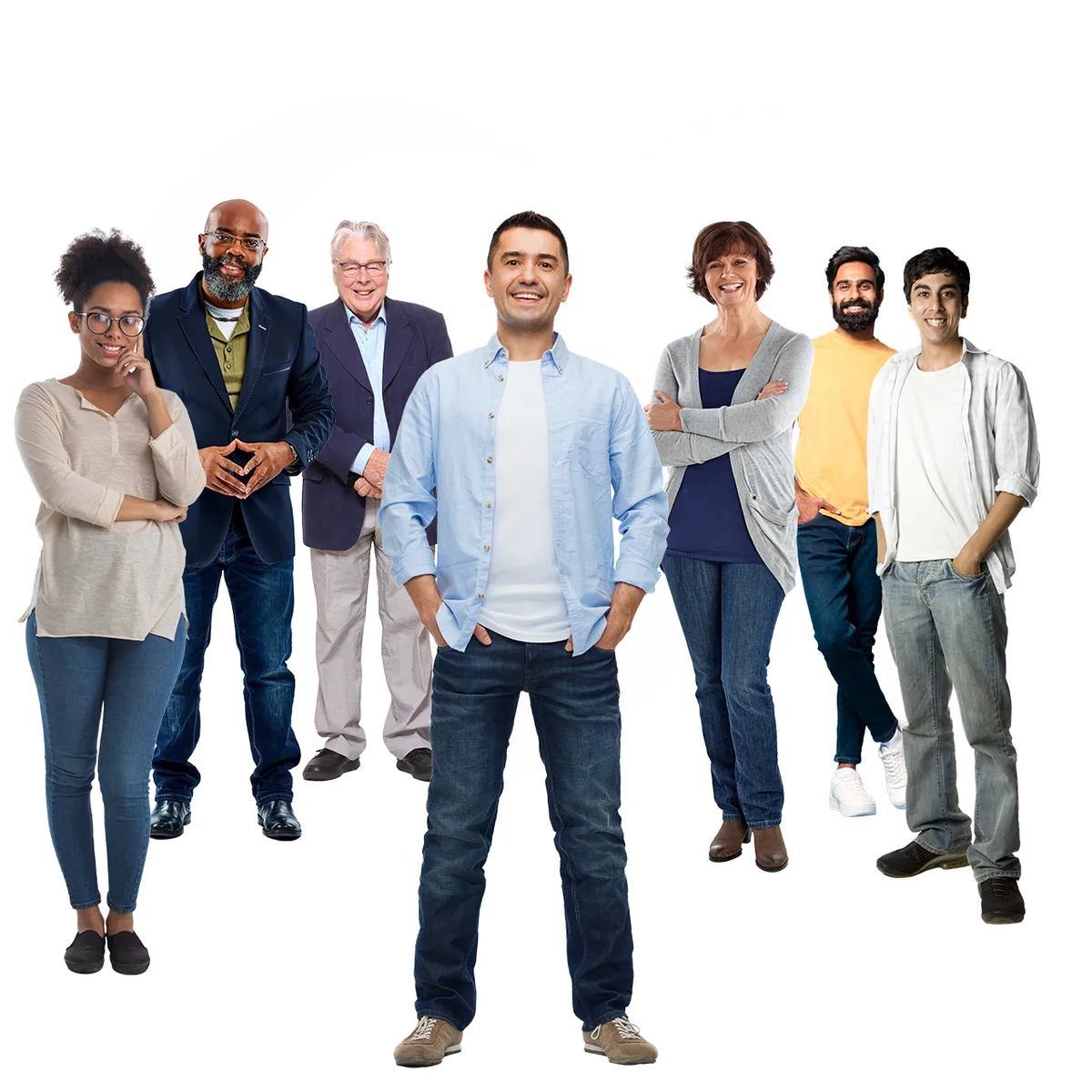 A diverse group of people standing within the Healthy Lifestyles heart — free support to reduce alcohol across Warwickshire.